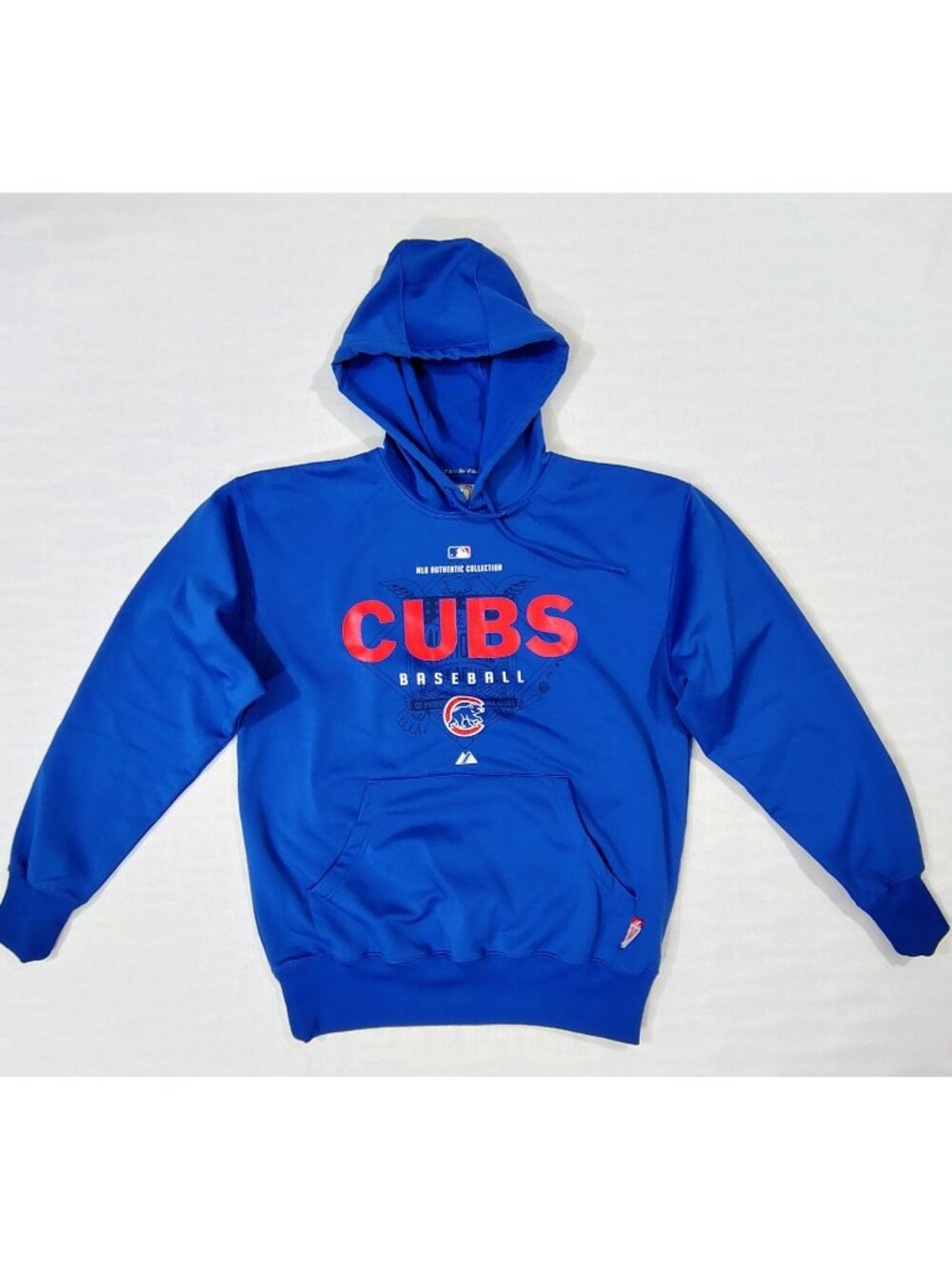 Chicago Cubs MLB Hoodie Sweatshirt Size M Majestic Therma Base Authentic Blue - Picture 1 of 14